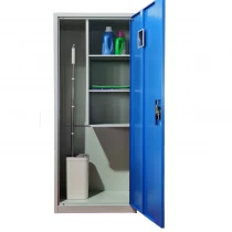 Dulap metalic materiale curatenie, 60x40x180 cm, gri/albastru