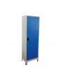 Dulap metalic materiale curatenie, cu picioare, 60x40x190 cm, gri/albastru