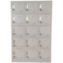 Vestiar metalic 15 cusete, cu picioare, 90x45x190cm